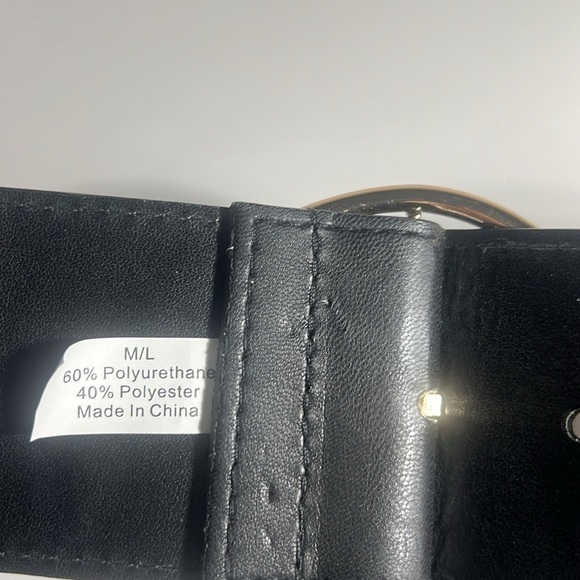 Nine West black elastic belt size M/L - Picture 4 of 7